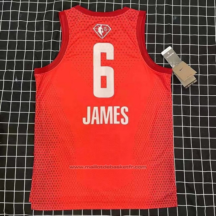 Maillot All Star 2022 Los Angeles Lakers LeBron James #6 Grenat.